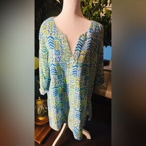 Vineyard Vines Colorful Geometric Patterned Tunic dress